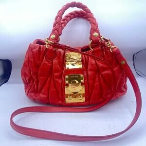 Miu Miu Red Leather Handbag – Made in Italy